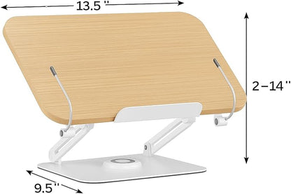 Cook Book Stand Adjustable Book Holder Tray and Page Paper Clips-Cookbook Reading Desk Portable Stable Hard-Wearing Lightweight Bookstand-Textbooks Books, Book Stand Book Holder For Reading Hands Free