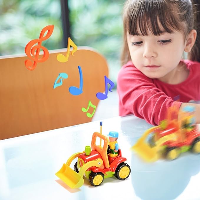 Haktoys Remote Control Bulldozer Toy for Toddlers  Easy RC Construction Tractor with Blade for Boys  Girls Ages 18 Months and Up  First Remote Control Vehicle for Kids