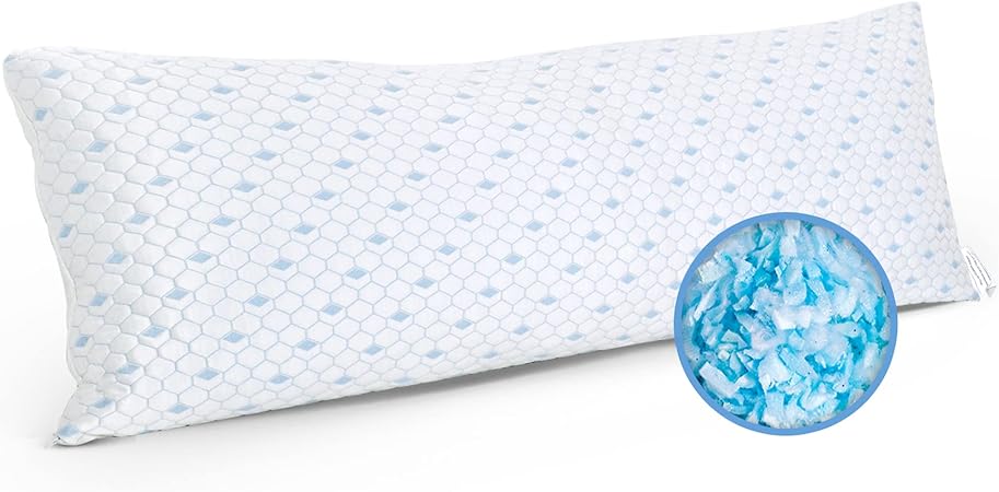 ESHINE Full Body Pillows for Adults - Full Body Pillow for SleepingGel Infused Cooling PillowsShredded Memory Foam Pillows, Oeko-TEXCertiPUR-US Certified, 20x54 Long Pillows...