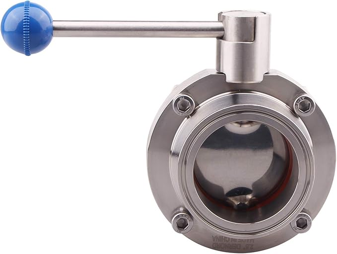 DERNORD Sanitary Butterfly Valve with Pull Handle Stainless Steel 304 Tri Clamp Clover (2.5" Tube OD)