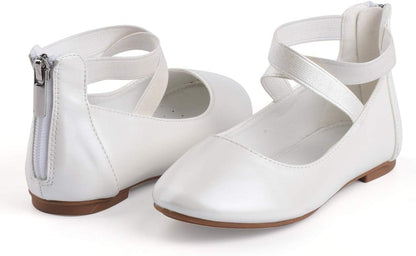 Nova Utopia Toddler Little Girls Dress Ballet Ankle Strap Flat Shoes .