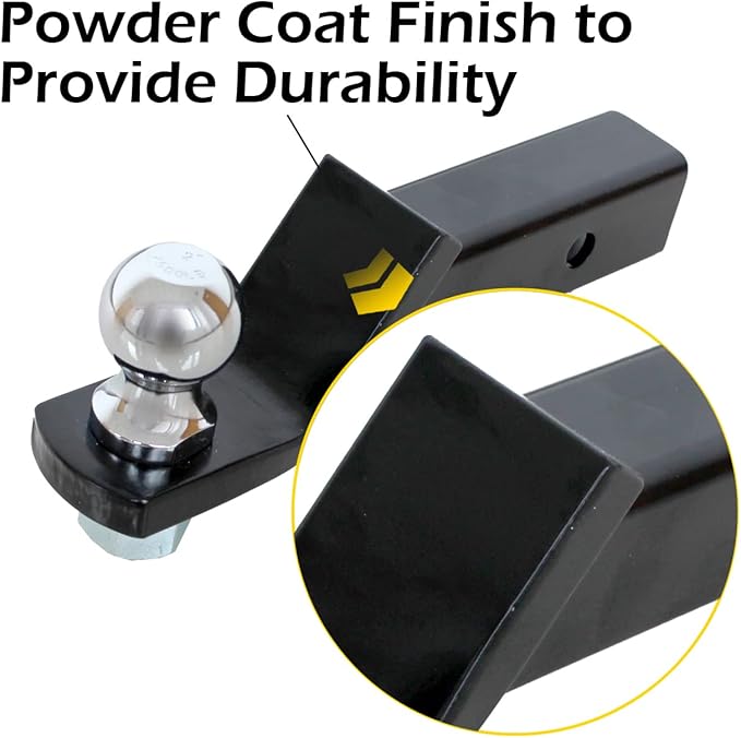 MaxxHaul 50547 Trailer Hitch Mount with 2 inch Ball and Pin - Fits 2 inch Receiver 2 inch Drop 7,500 lbs Capacity