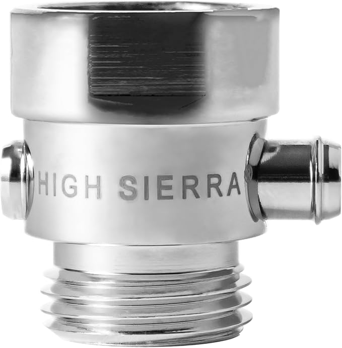 High Sierra® - Shower Head Pause & Pressure Control Valve - Solid Metal – Push-Button Valve Easily Controls the Flow of Water or Shuts It Off to Just a Trickle - Polished Chrome Finish