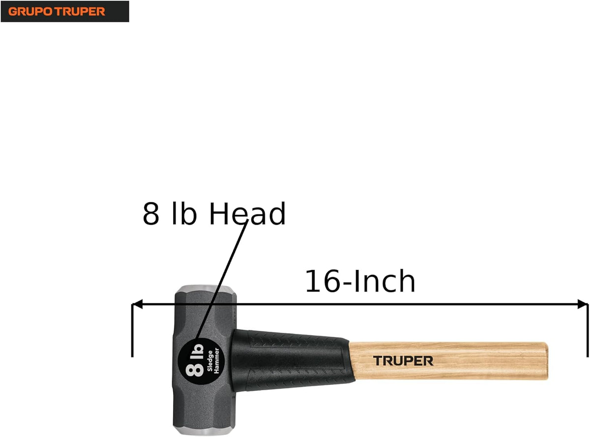 33187 8-Pound Sledge Hammer, Hickory Handle, 16-Inch