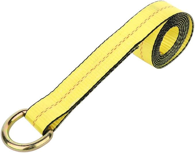 3300 lbs 2 inch x 8 feet Lasso Strap wO-Ring Auto Tie Down Rugged Weave Yellow