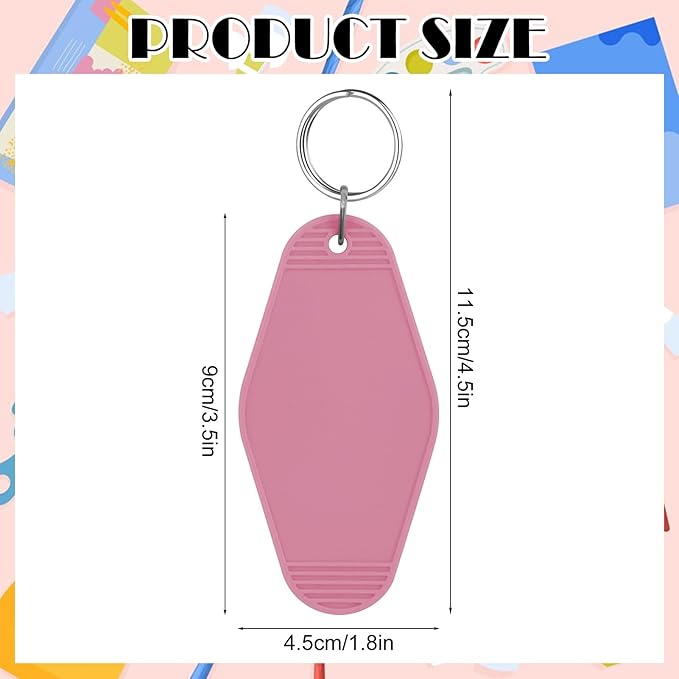 LOTMER 25 PCS Hotel Keychain Blank with Key Rings, 40 Colors Motel Keychain Sublimation Key Chains for DIY Keychains