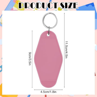 LOTMER 25 PCS Hotel Keychain Blank with Key Rings, 40 Colors Motel Keychain Sublimation Key Chains for DIY Keychains