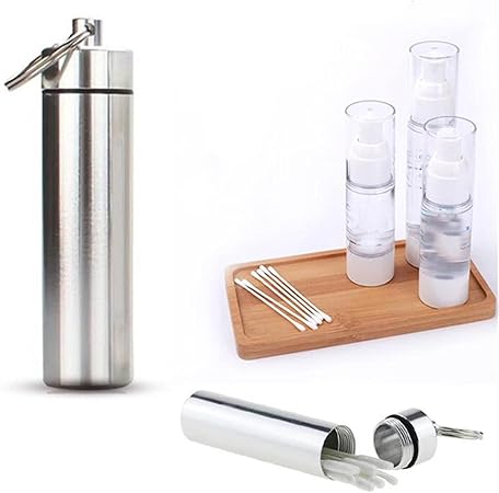 Aluminum Toothpick Holder  Portable Toothpick Case with Wire Keychain Cable - Aluminum Travel Waterproof Box with Key Ring