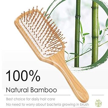 Bamboo Hair Brush and Combs for Long, Thick, Curly, Wavy, Dry or Damaged Hair - Reducing Breakage, Frizz and Tangles