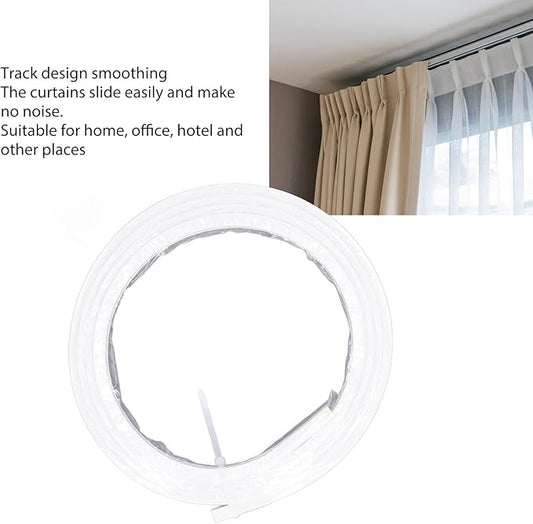 Curtain Track, Bendable Curved Curtain Rail, Mute Smooth Slider Track for for Home, Office, and Hotel Privacy Divider, White