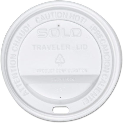 SOLO TLP316-0007 White Traveler Lid for SSP and Bare Paper Hot Cup - 2 Packs of 100 (200 Lids Total)