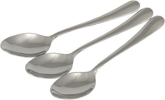 Chef Craft Heavy Duty Teaspoon, 6 inches in Length 3 Piece Set, Stainless Steel