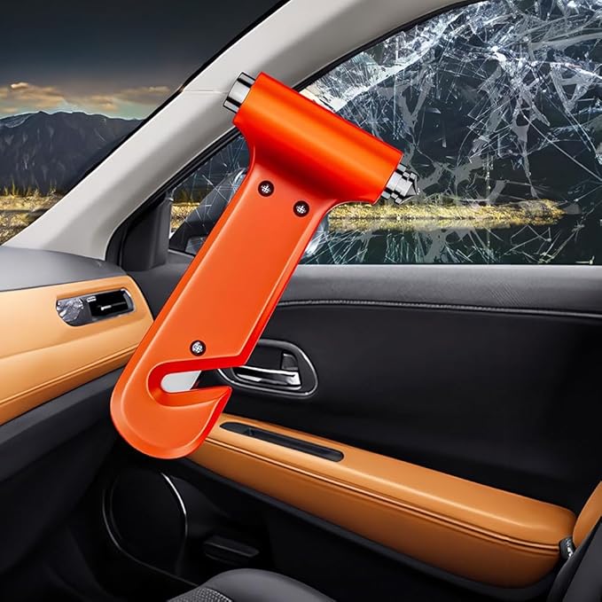 Car Safety Hammer Emergency Escape Tool with Window Breaker  Seatbelt Cutter, Automotive Rescue Kit for Family, Vehicle, Office, Compact, Multifunctional, Made for Self-Rescue
