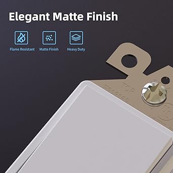 ELEGRP Matte White Single Pole Decorator Light Switch, 15Amp, 120-277V, Decorative Paddle Rocker Switch Replacement, OnOff Wall Switch, Self-Grounding, ResidentialCommercial Grade, ULCUL (10 Pack)