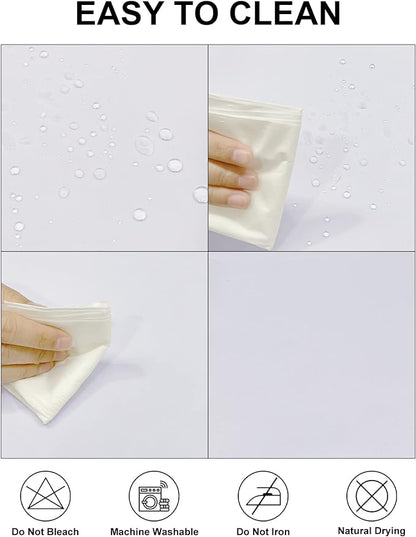 Fokitut 2 Pack Waterproof Round Tablecloth, 60 Inch, Stain Resistant and Wrinkle Polyester Table Cloth, Fabric Table Cover for Kitchen Dining, Wedding, Party, Holiday Dinner-White
