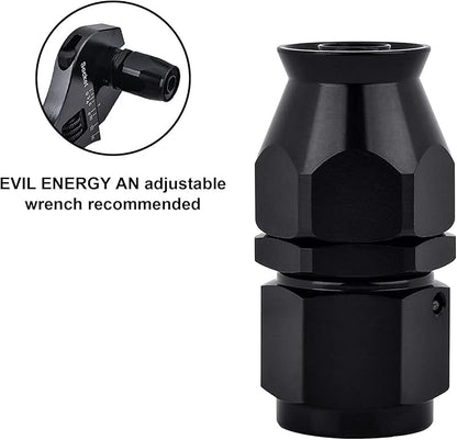 EVIL ENERGY 8AN PTFE Hose End Fitting Straight Black for PTFE Hose Only