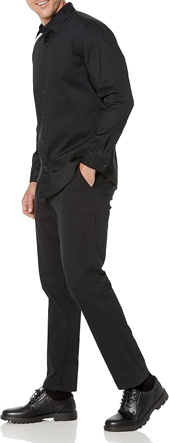 Essentials Dress Shirts, Button Down, Long Sleeve, Regular-Fit Stretch