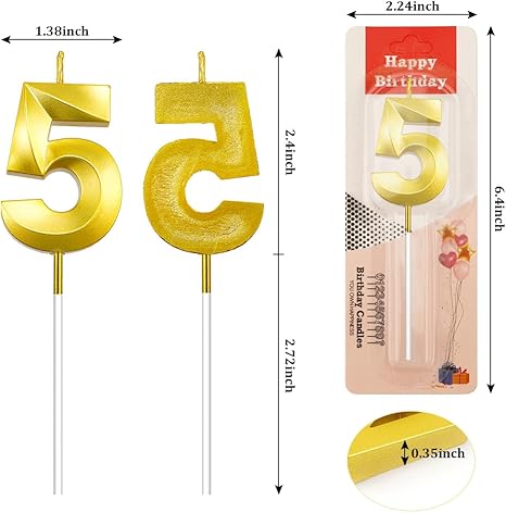 5 Candle, Number 5 Candle, 5 Birthday Candle, Number 5 Birthday Candle, 5 Candle for Cake, 5th Birthday Candle, 5 Cake Topper, Birthday Candle 5, Birthday Candles, Number Candles, Birthday Candle