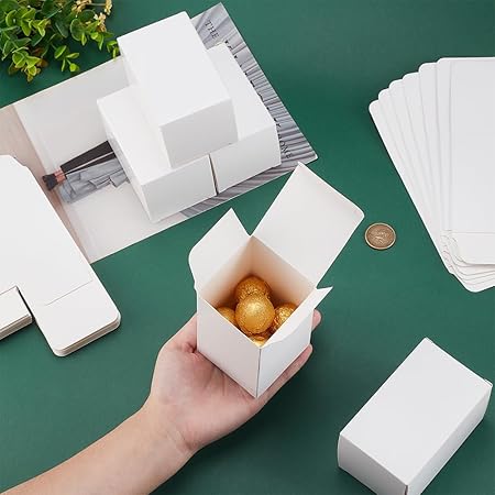 PH PandaHall 30pcs White Gift Box Cardboard Box with Lid 4x2.4x2.4 Inch Paper Favor Box Wedding Gift Boxes Small Boxes Bridesmaid Box Craft Box for Valentine Wedding Birthday Party Gift Packaging