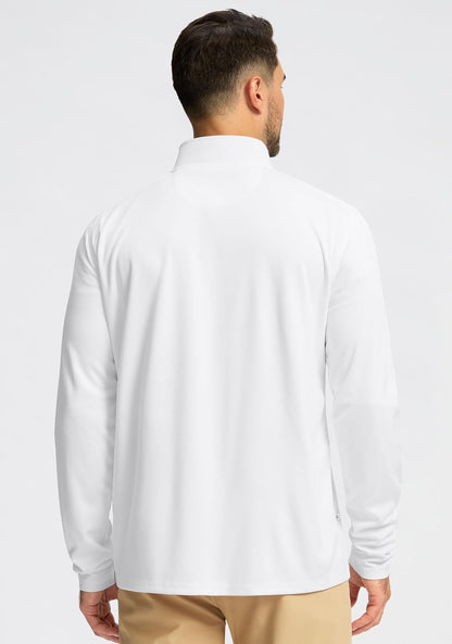 Medium Size Obla Golf Quarter Zip Pullover for Men Mock Neck Sweatshirt Lightweight Sun Protection Men's Long Sleeve Golf Shirt