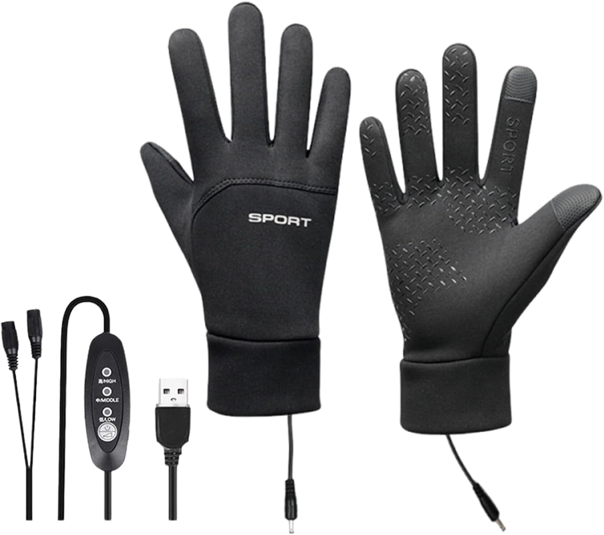 Electric Gloves – USB Heated Handwear, Waterproof Windproof Fleece Interior | Outdoor Cycling, Winter Sports, Motorbike( only gloves )