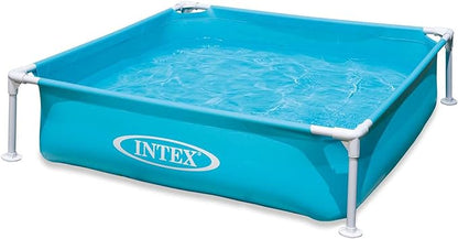 Intex 4 Foot x 12 Inch Miniature Durable Vinyl Outdoor Above Ground Frame Kiddie Swimming and Teaching Baby Pool for Ages 3 and Up, Blue