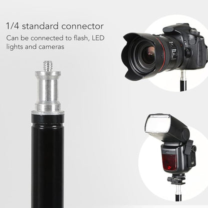 Light Photography Tripod Stand, 2M Thickened Reverse Fold Aluminum Light Stand, Portable Three Legged Stand for Softbox Flash LED Photography Lights Cameras
