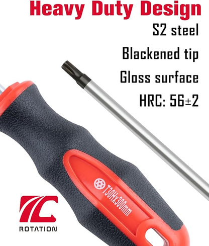 Extra Long Torx Screwdrivers, 12 inch (300mm) Magnetic Star Screwdriver, T15, Tamper Proof, Long Star Screwdriver