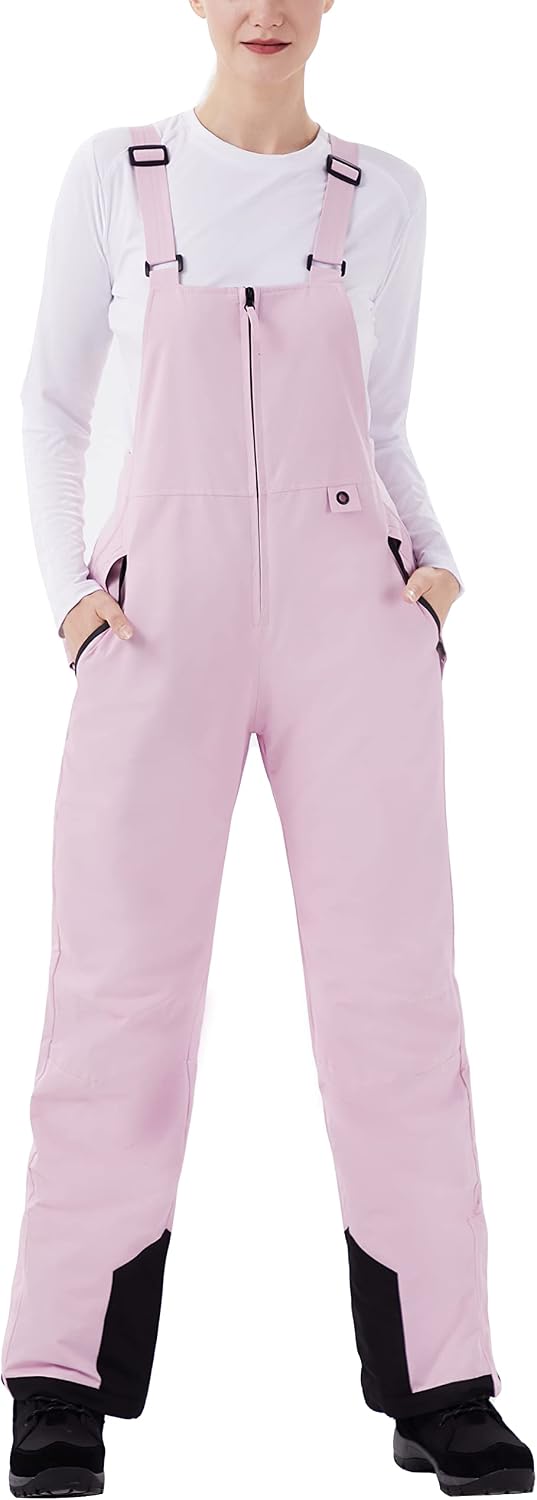 Womens Insulated Snow Bibs Waterproof Winter Ski Pants Snowboarding Overalls