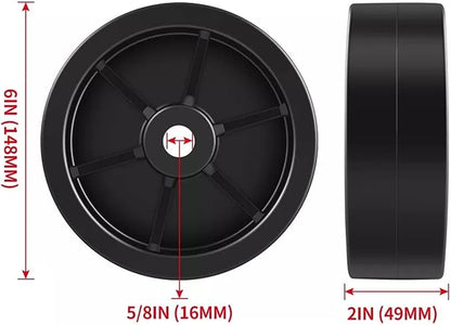 Trailer Jack Wheel, Sangkim 6 Inch Trailer Jack Wheel Replacement Parts Hitch Utility Trailer Tongue Jack Wheel 1200lb Capacity, Black Plastic