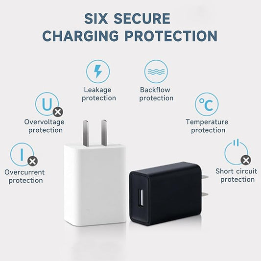 USB Wall Charger, 5V 2A Charger Power Adapter, Fast Charging USB Charger Block, Charging Plug Block Cube, USB Wall Plug for iPhone, iPad, Sumsung, Android, Kindle, Baby Bottle Warmer(White)