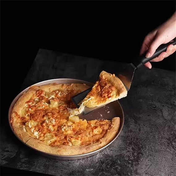 Grill Spatula Steak Grill Spatula Pizza Pancake Spatula Spatula (Color : Black, Size : 37x7.3cm)