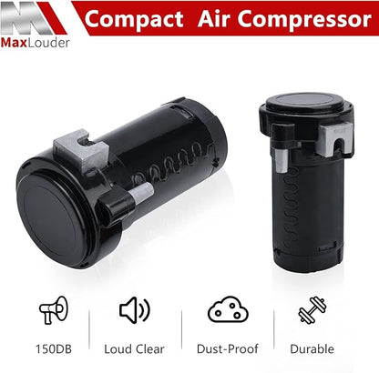 12V Air Compressor, Air Pump for Horn, Super Loud Car Horn Compressor Kit for Any Vehicle Trucks Lorrys Cars Vans Trains Boats -Black