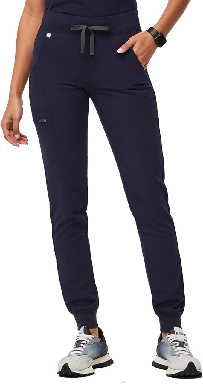 FIGS Zamora Jogger Scrub Pants for Women — Slim Fit, 6 Pockets, Yoga Waistband, Ribbed Ankle Cuffs, Anti-Wrinkle
