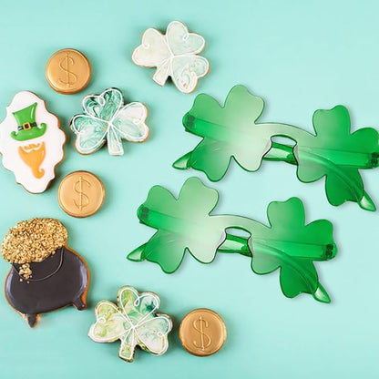 UMEELR 6 pcs St. Patrick's Day Shamrock Sunglasses for kids, St. Patrick's Day Green Clover Glasses for St. Patrick's Day Accessories Party Favor, Supplies Party Props and Decorations