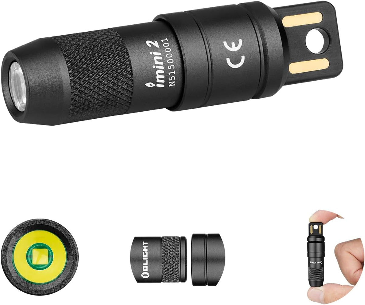 OLIGHT IMINI 2 EDC Rechargeable Keychain Flashlight, 50 Lumens Compact and Portable Mini LED Keyring Lights with Built-in Battery Ideal for Everyday Carry and Emergencies (Black)