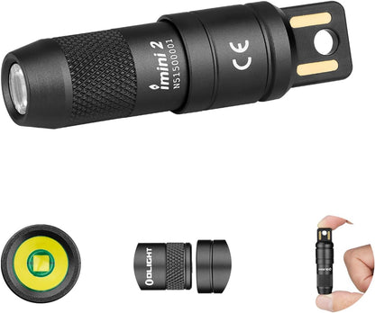 OLIGHT IMINI 2 EDC Rechargeable Keychain Flashlight, 50 Lumens Compact and Portable Mini LED Keyring Lights with Built-in Battery Ideal for Everyday Carry and Emergencies (Black)