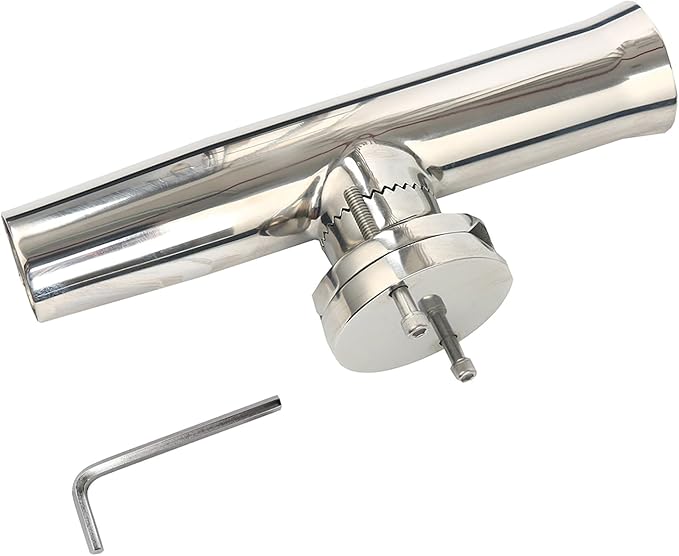 Amarine Made Fishing Rod Holder,Stainless Tournament Style Clamp on Rod Holder,Adjustable Fishing Pole Holder for Rails 1-14" to 2"