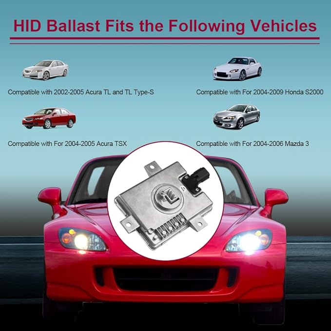 Xenon HID Headlight Ballast Replacement for W3t10471 X6t02993 X6t02981 X6t02991 X6t02971 Compatible with Acura TL Acura TSX Honda S2000 Mazda 3