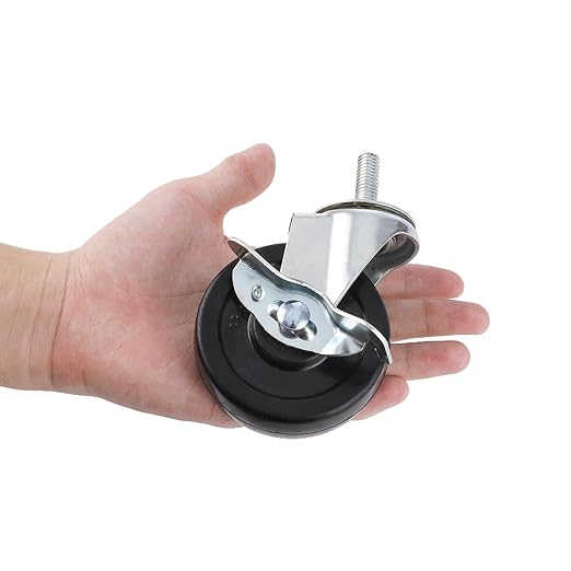 3-Inch Replacement Casters for Wire Shelving - Heavy Duty 1/4-20 Threaded Wheels (Set of 4) with Locking Brakes