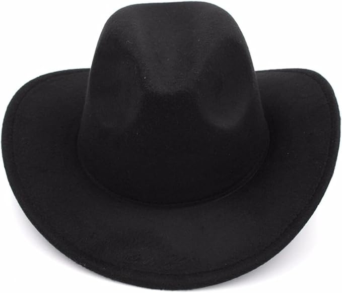 Wool Fedora Western Cowboy Hat Wide Edge Sun Hat for Men and Women