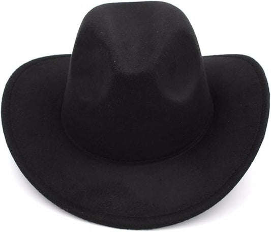 Wool Fedora Western Cowboy Hat Wide Edge Sun Hat for Men and Women