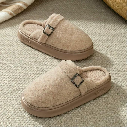 DMMWCX Clogs Winter Slippers for Women Plush Warm Non-Slip Thick Sole Comfortable Couple Home Shoes