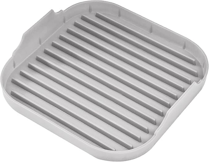 Bacon Cooker For Microwave Oven Food-Grade Silicone Microwave Bacon Tray Non Stick Bacon Tray with Grooves Dishwasher Safe Easy Bacon Maker 9.8x9.8x2 Inch Grey, Bacon Cooker