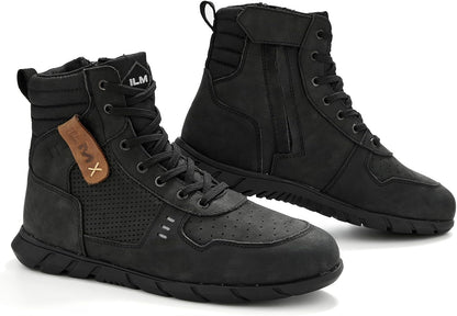 Size 11-Mens ILM Motorcycle Leather Shoes for Men Waterproof Anti-Slip with Ankle Support Model UB305