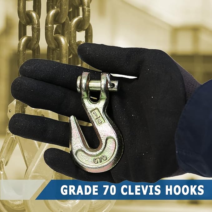 14 Grade 70 Forged Clevis Slip Hook, 14,400lbs Breaking Strength, for Chain Hooks for Trailers and Towing (2)