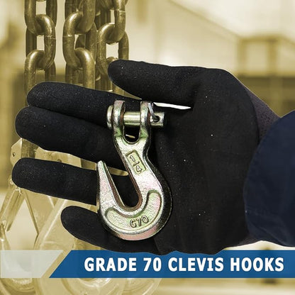 14 Grade 70 Forged Clevis Slip Hook, 14,400lbs Breaking Strength, for Chain Hooks for Trailers and Towing (2)