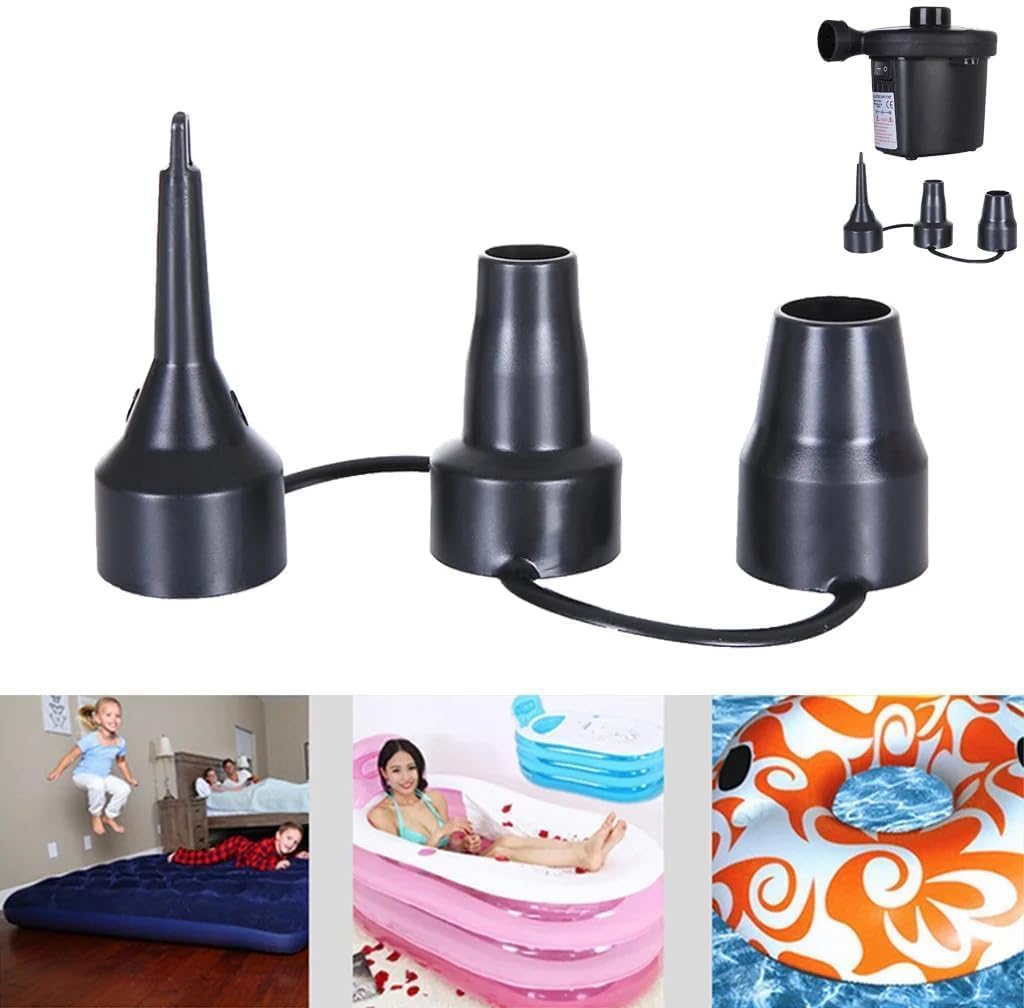 3 Sizes Black Air Pump Replacement, Plastic Pump Nozzles,Inflatable Pump Nozzles Head,Air Pump Inflator Adaptor Accessory for Partial Air Bed,Air Mattress Air Mattresses and Accessories (73494)