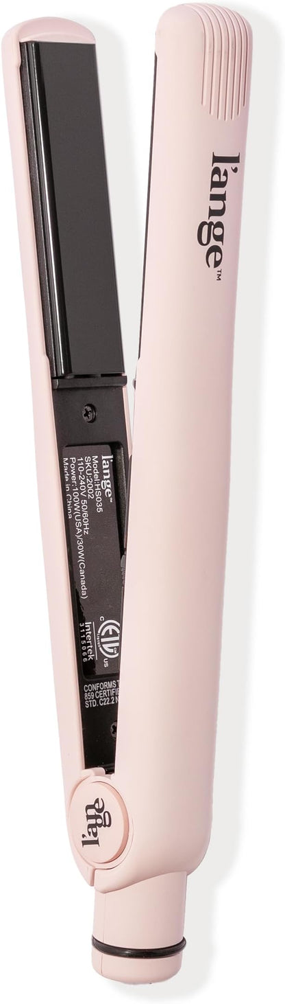 L'ANGE HAIR Aplatir Ceramic 1" Flat Iron  Adjustable Temp  Dual Voltage Hair Straightener  Tourmaline-Infused Plates for Smooth, Frizz-Free Styling  1 Inch Styling Tool (Blush)