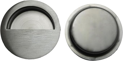 Stainless Steel Sliding Door Flush Half Round Pull Handle Cabinet Drawer Furniture Embedded Handle with Screws Concealed Handle Cabinet Door Latch Diameter 60mm for Cabinets Wardrobe Doors